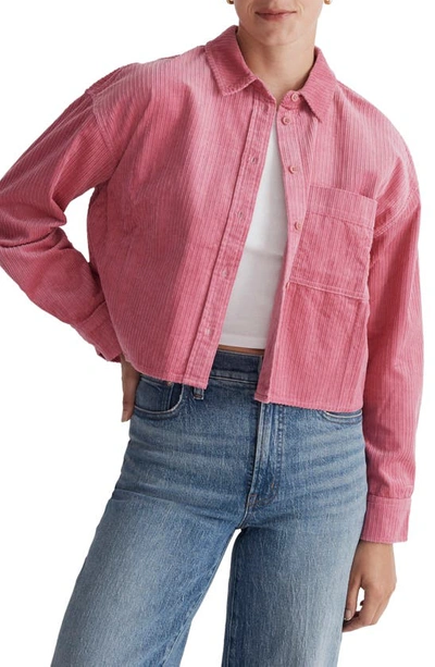 Madewell Variegated Corduroy Button-up Shirt In Nouveau Pink