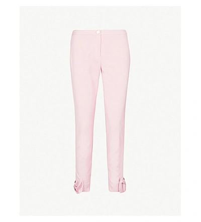 Ted Baker Bow-embellished Mid-rise Skinny Woven Trousers In Lilac