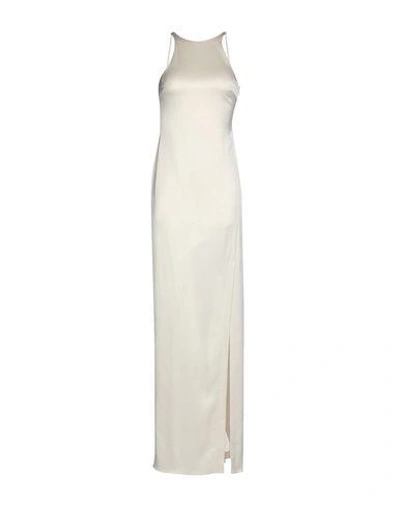 Halston Long Dress In Ivory