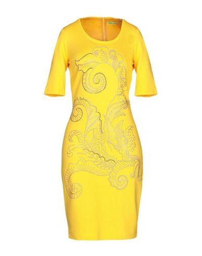 Versace Jeans Short Dress In Yellow