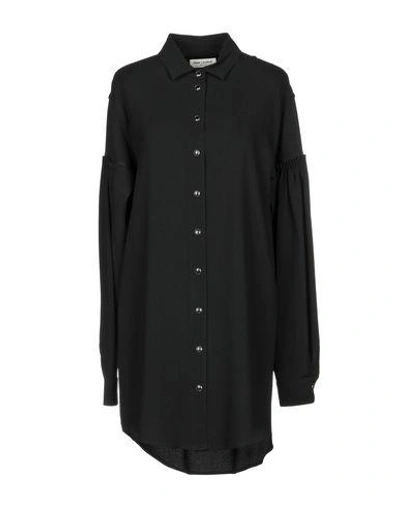 Saint Laurent Shirt Dress In Black