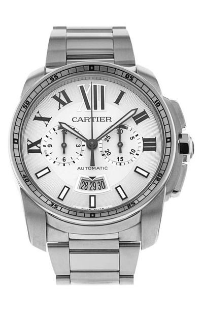 Watchfinder & Co. Cartier  Calibre Automatic Bracelet Watch, 42mm In Silver