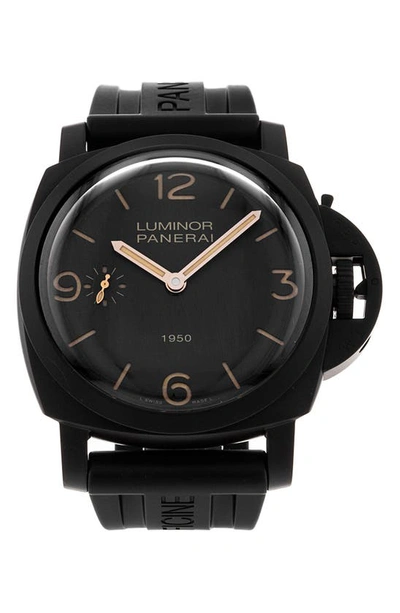 Watchfinder & Co. Panerai  2017 Luminor 1950 Rubber Strap Watch, 47mm In Black
