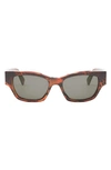Celine Monochroms 54mm Cat Eye Sunglasses In Brown/gray Solid