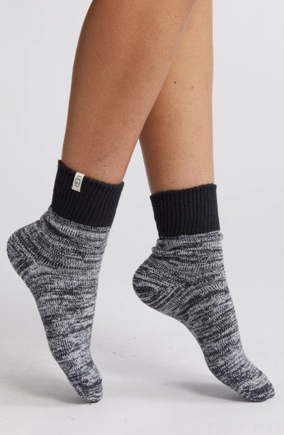 Ugg Rib Slouchy Quarter Socks In Black