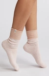 Ugg Rib Slouchy Quarter Socks In Rose Tea