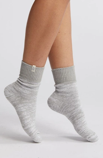 Ugg Rib Slouchy Quarter Socks In Seal