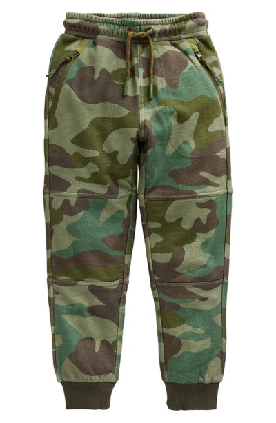 Mini Boden Kids' Reinforced Knee Camo Joggers In Rosemary Camo