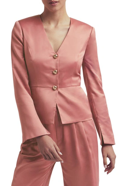 Favorite Daughter The Classy Satin Top In Dusty Rose