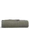 Parachute Cloud Cotton & Linen Gauze Throw Blanket In Moss
