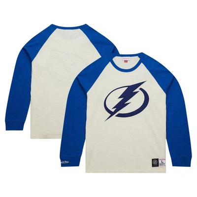 Mitchell & Ness Cream Tampa Bay Lightning Legendary Slub Vintage Raglan Long Sleeve T-shirt