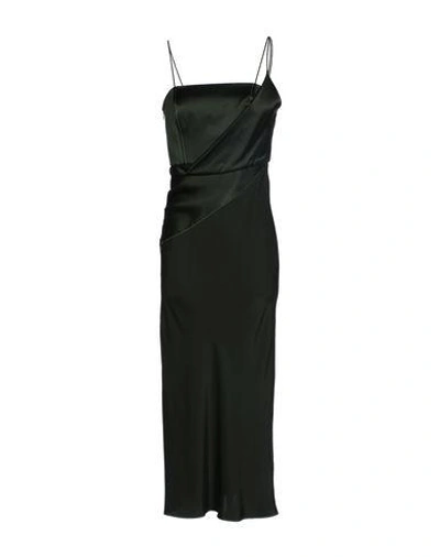 Topshop Unique Midi Dress In Dark Green