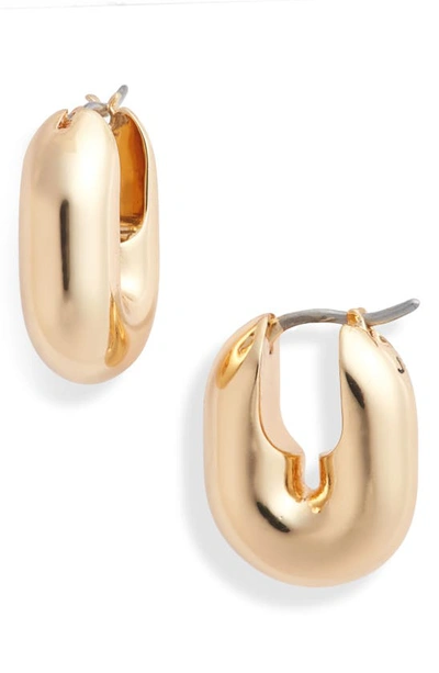 Jenny Bird Puffy U-link Earrings In High Polish Gold