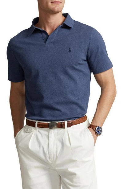 Polo Ralph Lauren Solid Johnny Collar Cotton Polo In Refined Navy