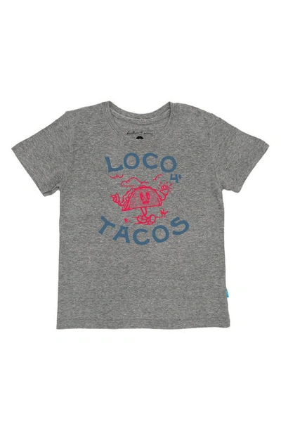 Feather 4 Arrow Kids' Loco 4 Tacos Graphic T-shirt In Grey