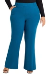 City Chic Abby Flare Pants In Jade