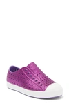 Native Shoes Kids' Jefferson Bling Glitter Slip-on Sneaker In Star Bling/ Shell White