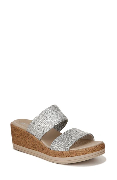 Bzees Resort Platform Slide Sandal In Silver