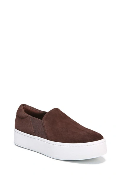 Vince Warren Platform Slip-on Sneaker In Henna Suede