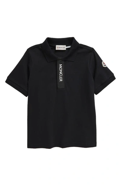 Moncler Kids' Cotton Polo In Black