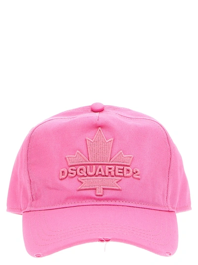 Dsquared2 Logo Embroidery Cap Hats In Pink