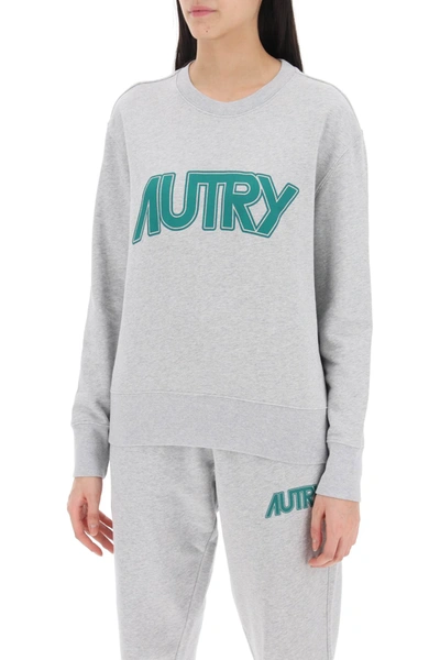 Autry Sweatshirt With Maxi Logo Print In Grey