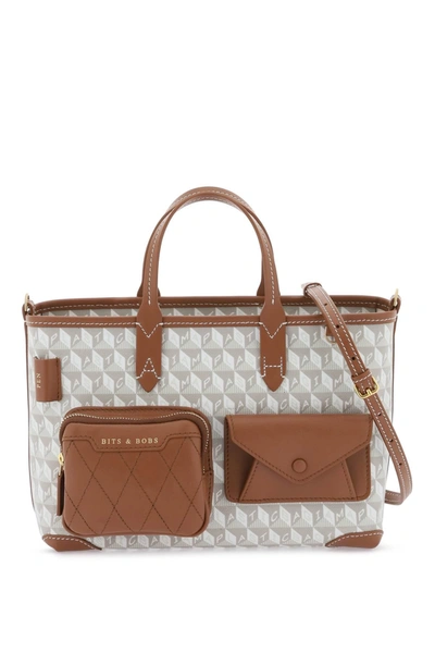 Anya Hindmarch I Am A Plastic Bag Xs Multi Pocket Tote In White, Brown