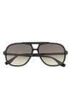 The Marc Jacobs 59mm Gradient Aviator Sunglasses In Black/ Brown