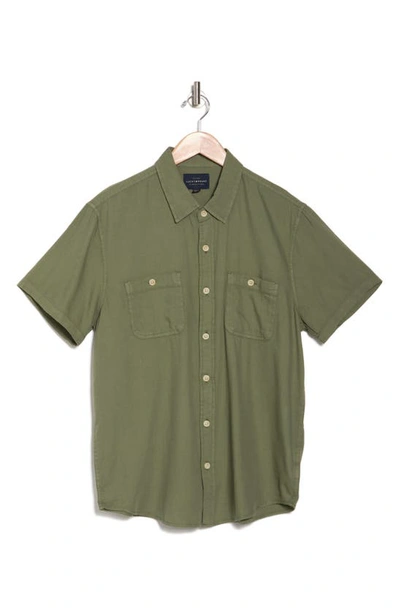 Lucky Brand Mason Workwear Short Sleeve Button-up Shirt In Olivine