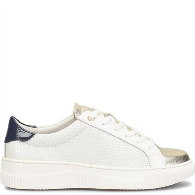 Söfft Women's Fianna Sneakers In White Croc And Gold In White/platino