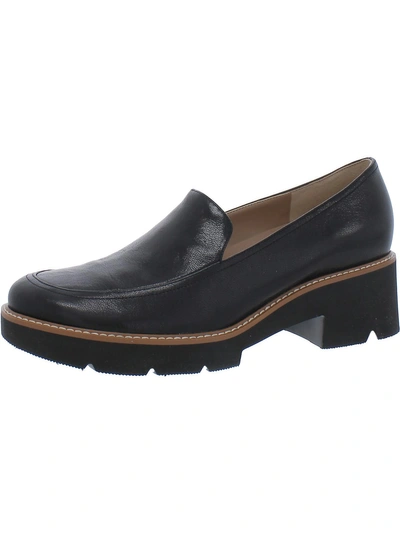 27 Edit Dreamer Womens Leather Lugged Sole Loafers In Black