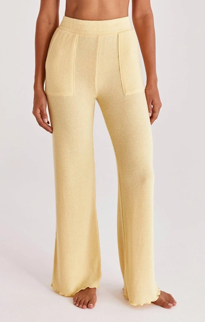 Z Supply Morning Rib Pant In Sunflower In Yellow