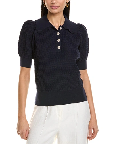 Ted Baker Polo Knit Top In Blue