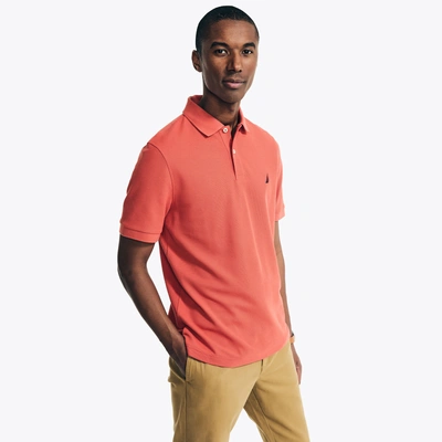 Nautica Mens Sustainably Crafted Classic Fit Deck Polo In Red
