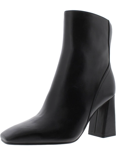 27 Edit Lexi Womens Leather Square Toe Ankle Boots In Black