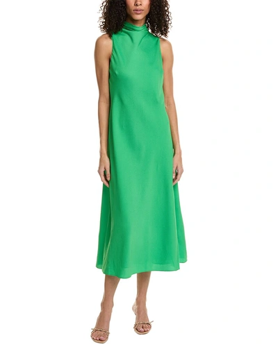 Ted Baker Hammered Cowl Neck Midi Dress In Green
