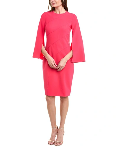 Teri Jon By Rickie Freeman Crepe Sheath Dress In Pink
