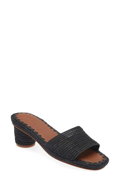 Carrie Forbes Bou Raffia Sandal In Black