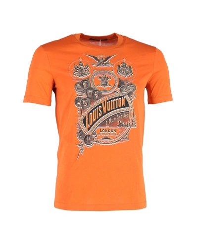Pre-owned Louis Vuitton Graphic Print T-shirt In Orange Cotton