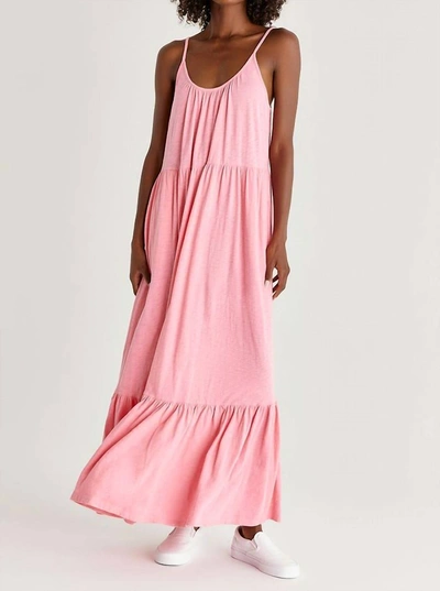 Z Supply Lido Slub Maxi Dress In Flamingo In Pink