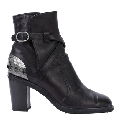 Pre-owned Chanel Ankle Boots With Cross Straps In Black