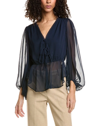 Ted Baker Tie Front Blouse In Blue