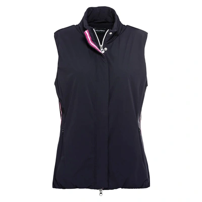 Golfino Pt Steady Line Waist Coat(bi Stretch) In 580 Dark Navy In Multi