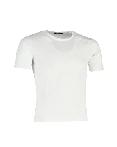 Versace Plain Crewneck T-shirt In White Cotton