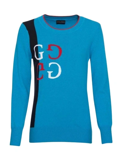 Golfino Tartan Pullover In Blue