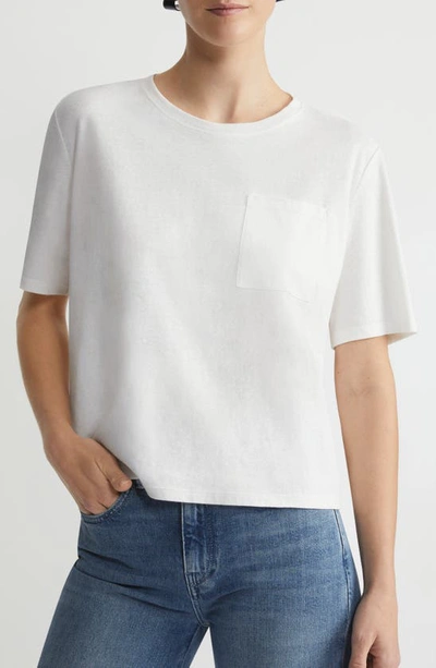 Lafayette 148 Linen & Cotton Pocket T-shirt In White