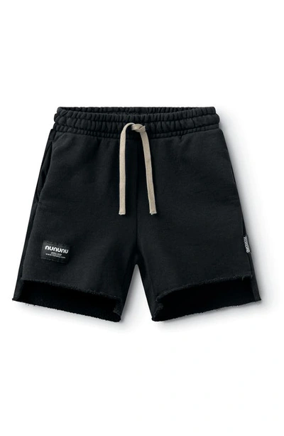 Nununu Kids' Unbalanced Sweatshorts In Black