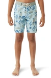 O'neill Kids' Hyperfreak Mysto Scallop Swim Trunks In Sky Blue