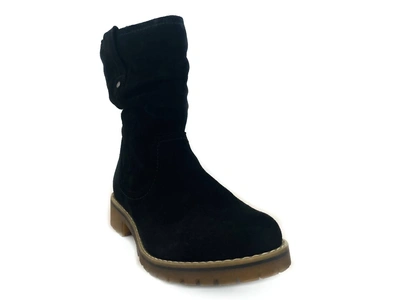 Eric Michael Women's Texas Waterproof Suede Lug Sole Boot In Black Suede In Multi