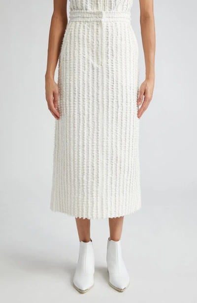 Eenk Yunita Textured Midi Skirt In White